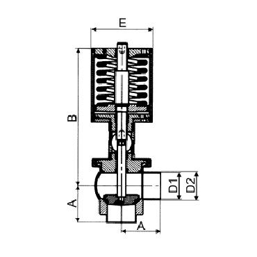4730P Клапан седельный угловой сварка/сварка пневматический тип L схема